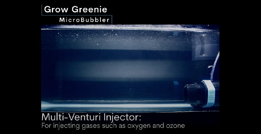 Load video: Video Demonstration of the Grow Greenie MicroBubbler. A multi venturi device that creates huge amount of microbubbles for oxygenation